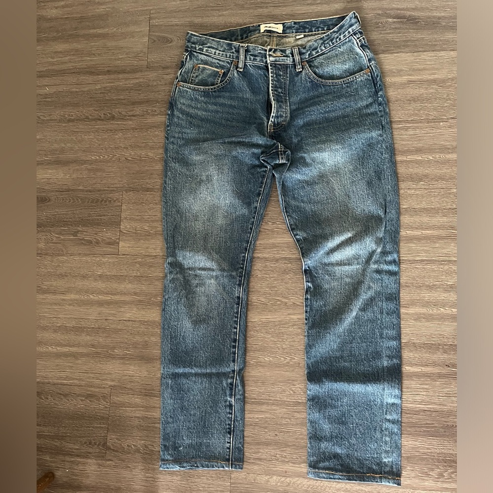 Taylor Stitch Straight-Leg Jeans in Faded Blue Denim